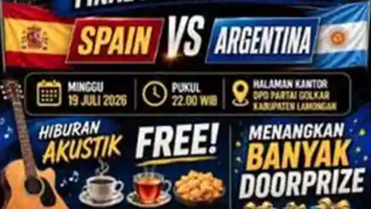 Dekatkan Diri dengan Warga, Golkar Lamongan Gelar Nobar Final Piala Dunia 2026 Berhadiah Kambing